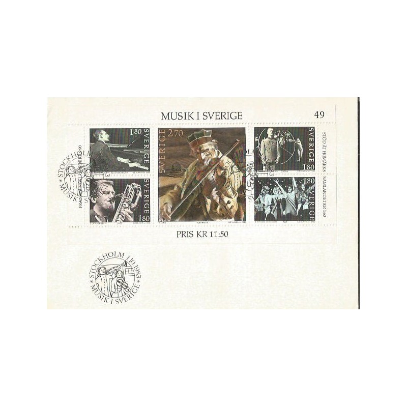 Szwecja 1983, Muzyka. CZ. SŁANIA. FDC