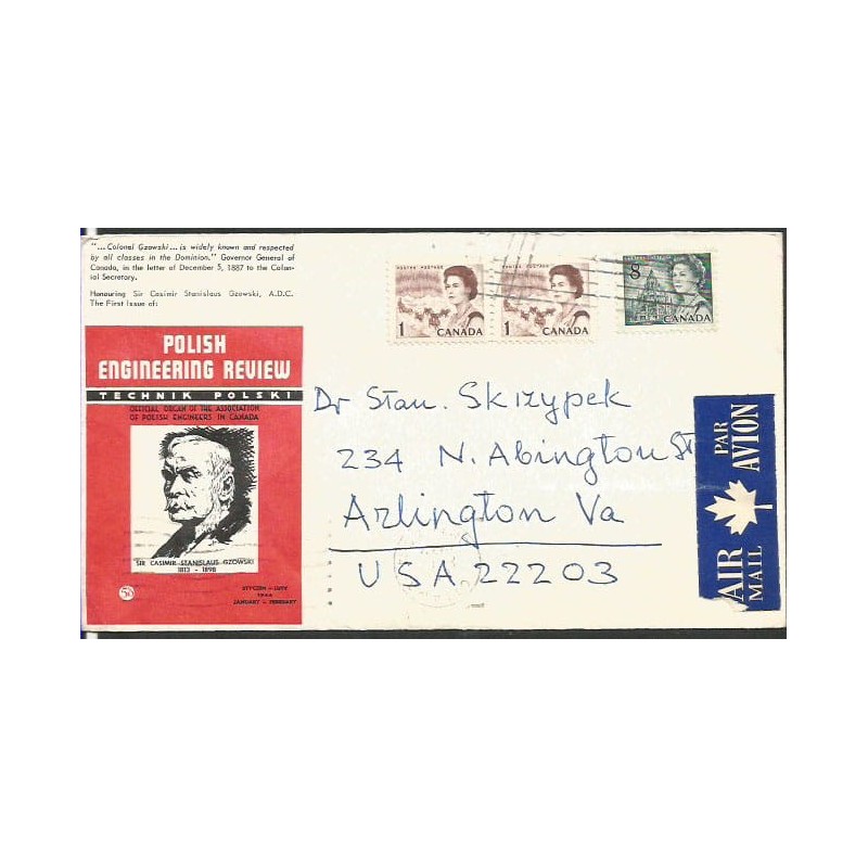 Kanada 1972, Kazimierz Gzowski. Koperta