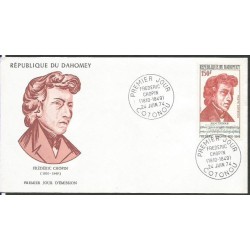 Dahomey 1974, F. Chopin, muzyka. FDC