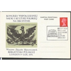 Wielka Brytania 1970, Nauka i sztuka polska, biblioteka. Londyn, ilustrowana kartka