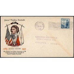 USA 1933, Tadeusz Kościuszko. FDC