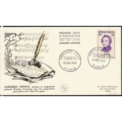 Francja 1956, Muzyka, F. Chopin. FDC