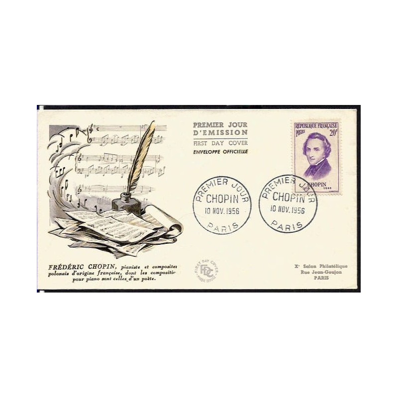 Francja 1956, Muzyka, F. Chopin. FDC
