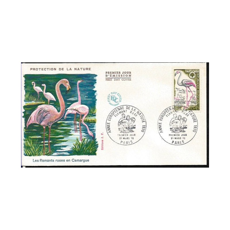 Francja 1970, Ptak: flaming. FDC