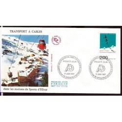 Francja 1987, Kolej linowa, góry. FDC