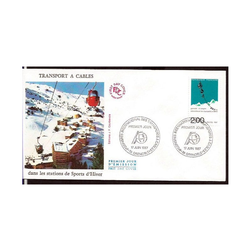 Francja 1987, Kolej linowa, góry. FDC