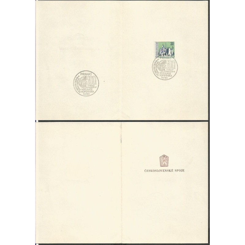 Czechosłowacja 1973, M. Kopernik, astronomia. Praga, karnet