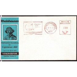 Niemcy 1973, M. Kopernik, astronomia. Frankatura mechaniczna Rheinhausen