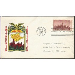 USA 1946, Smithsonian Institution, muzeum, nauka. FDC