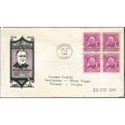USA 1948, W. A. White, dziennikarstwo. FDC z obiegu do Polski