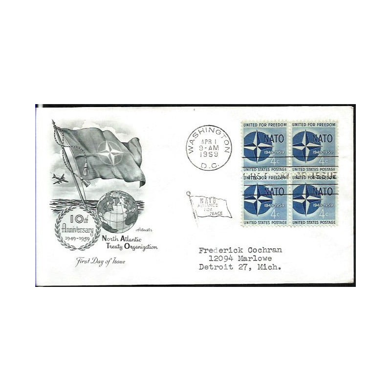 USA 1959, NATO, wojsko. FDC