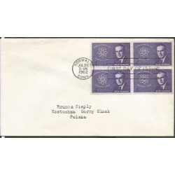 USA 1962, Atom, fizyka. FDC z obiegu do Polski