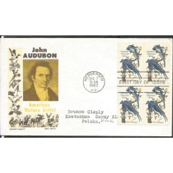USA 1963, Ptaki. FDC z obiegu do Polski