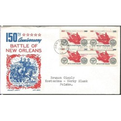 USA 1965, Bitwa pod Nowym Orleanem. FDC z obiegu do Polski