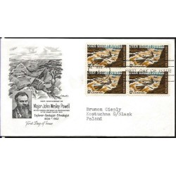 USA 1969, Spływ, kajak, J. W. Powell, geologia. FDC z obiegu do Polski