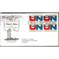 USA 1970, ONZ. FDC z obiegu do Polski
