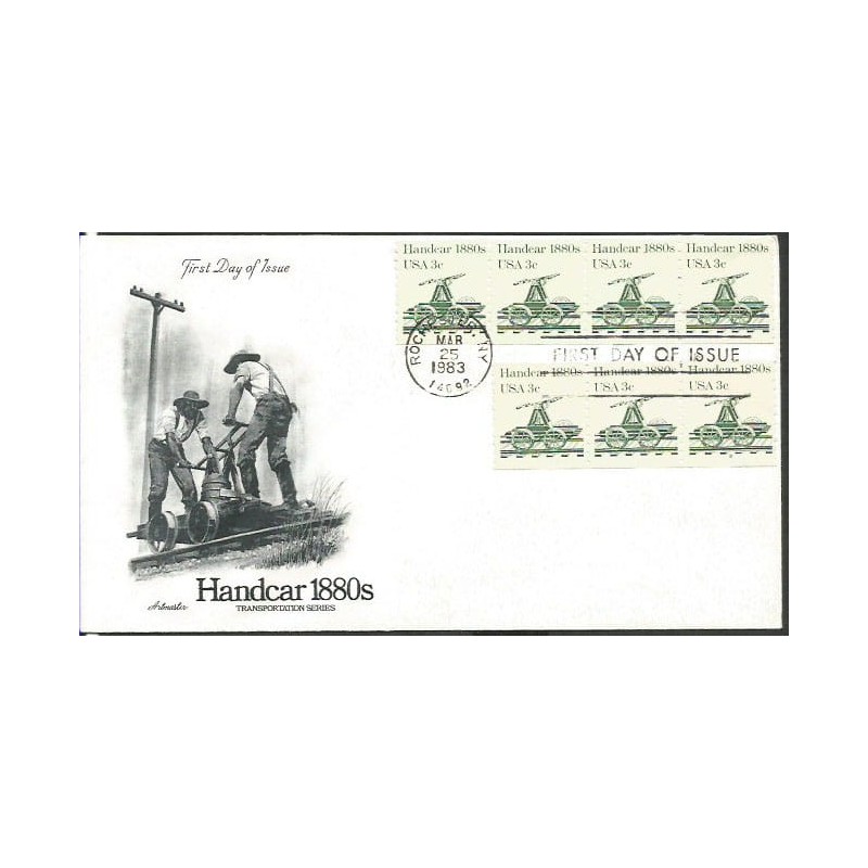 USA 1983, Drezyna, kolej. FDC