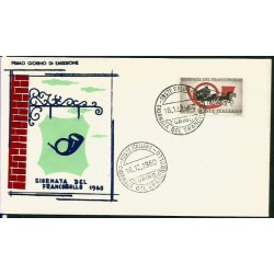 Włochy 1960, Dzień znaczka, poczta, dyliżans. FDC