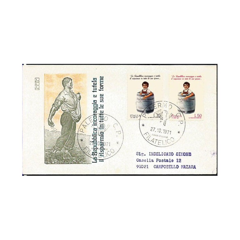 Włochy 1971, Bank pocztowy. FDC