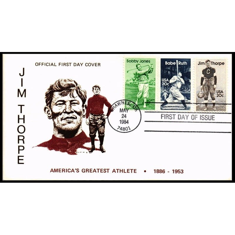 USA 1984, Baseball, Jim Thorpe. FDC