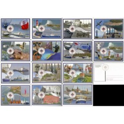 Kartka Gdańsk 2020, Administracja Morska RP 1920-2020, niepodległość, morze, urząd morski, statki, wybrzeże. Komplet 14 kartek