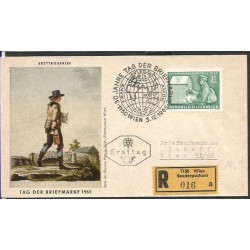Austria 1965, Dzień znaczka, listonosz. FDC polecone