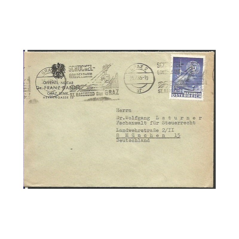 Austria 1965, Gondola, kolejka, góra. Graz