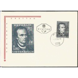 Austria 1966, P. Anich, kartografia, matematyka. FDC