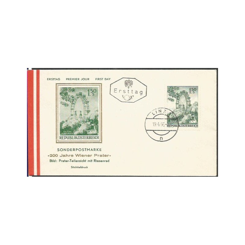Austria 1966, Prater, wesołe miasteczko. FDC