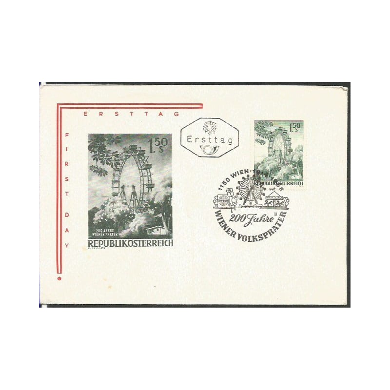Austria 1966, Prater, wesołe miasteczko. FDC
