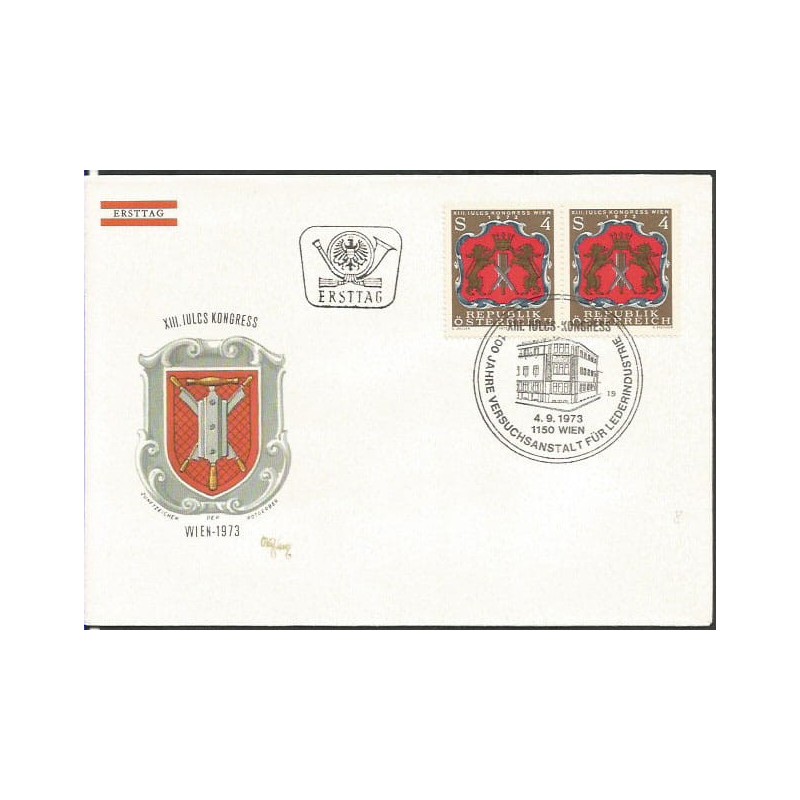 Austria 1973, Cech, rzemiosło, skóra, kuśnierz. FDC