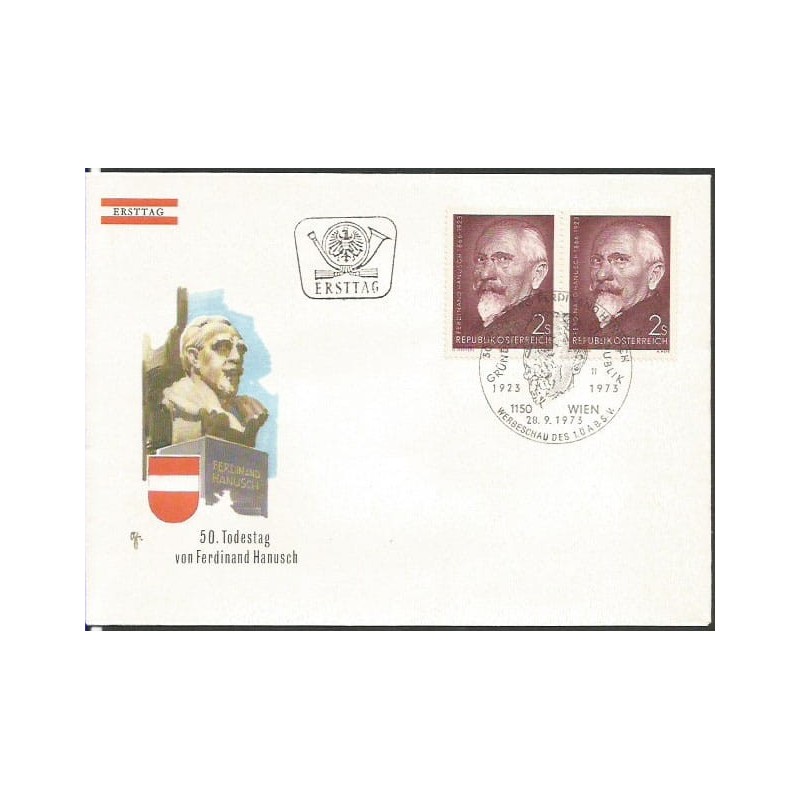 Austria 1973, F. Hanusz, kanclerz, polityka. FDC