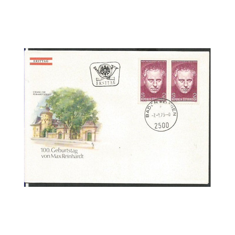Austria 1973, Max Reinhardt, teatr. FDC