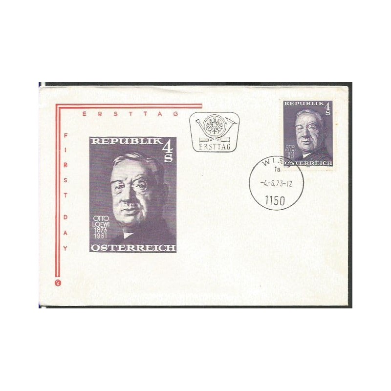 Austria 1973, O. Loewi, medycyna, Nobel. FDC