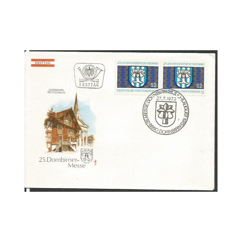 Austria 1973, Targi Dornbirn, herb. FDC