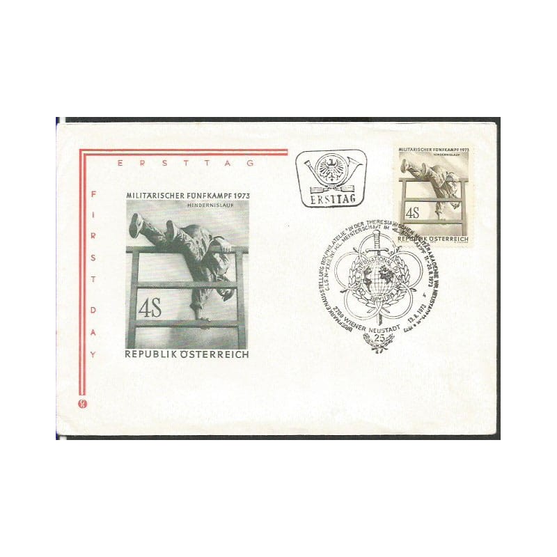 Austria 1973, Wojsko, zawody, pięciobój. FDC
