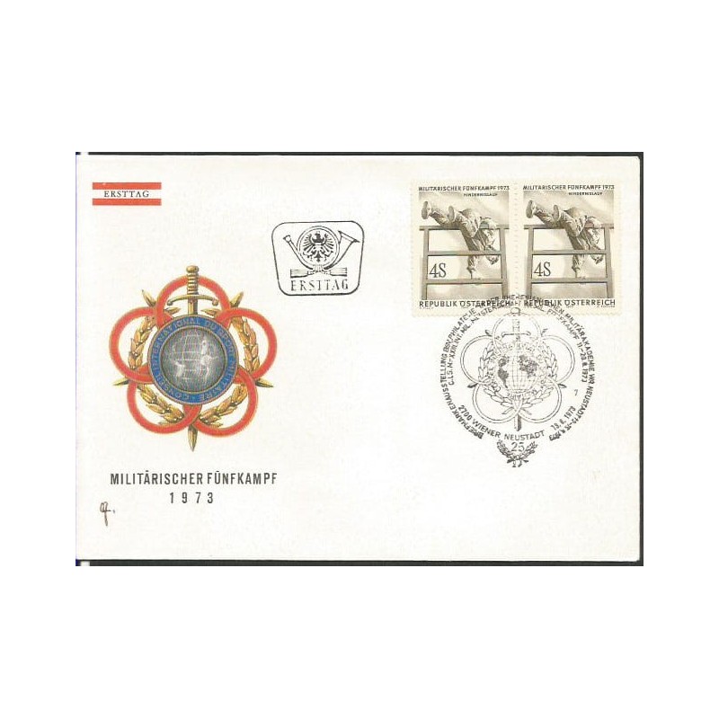Austria 1973, Wojsko, zawody, pięciobój. FDC