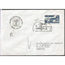 Austria 1974, Lot, Budapeszt, Węgry, poczta lotnicza