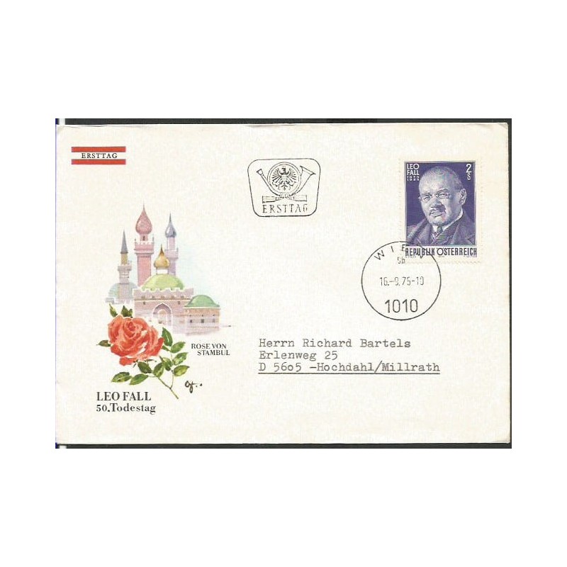 Austria 1975, Leo Fall, muzyka, opera. FDC