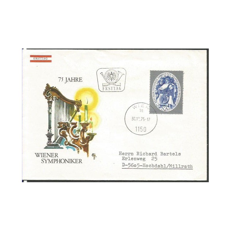 Austria 1975, Orkiestra symfoniczna, muzyka. FDC