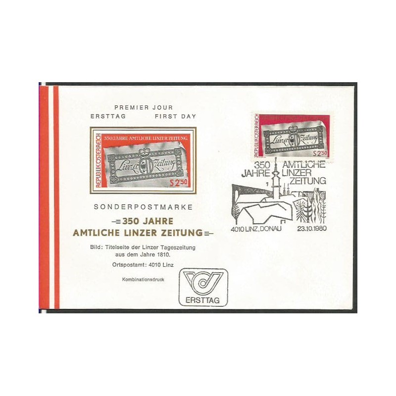 Austria 1980, Gazeta, prasa. FDC