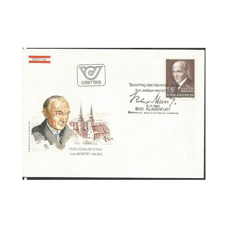 Austria 1980, R. Musil, literatura. FDC