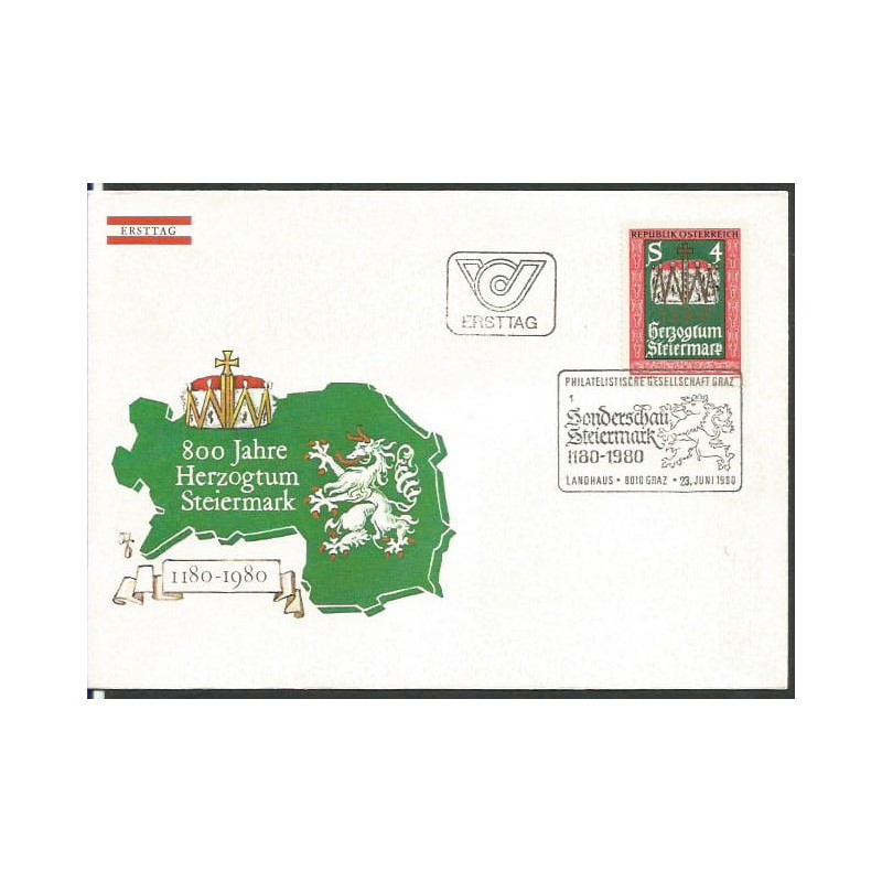 Austria 1980, Styria, księstwo. FDC