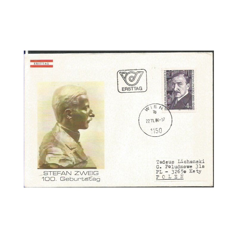 Austria 1981, S. Zweig, poezja, literatura. FDC
