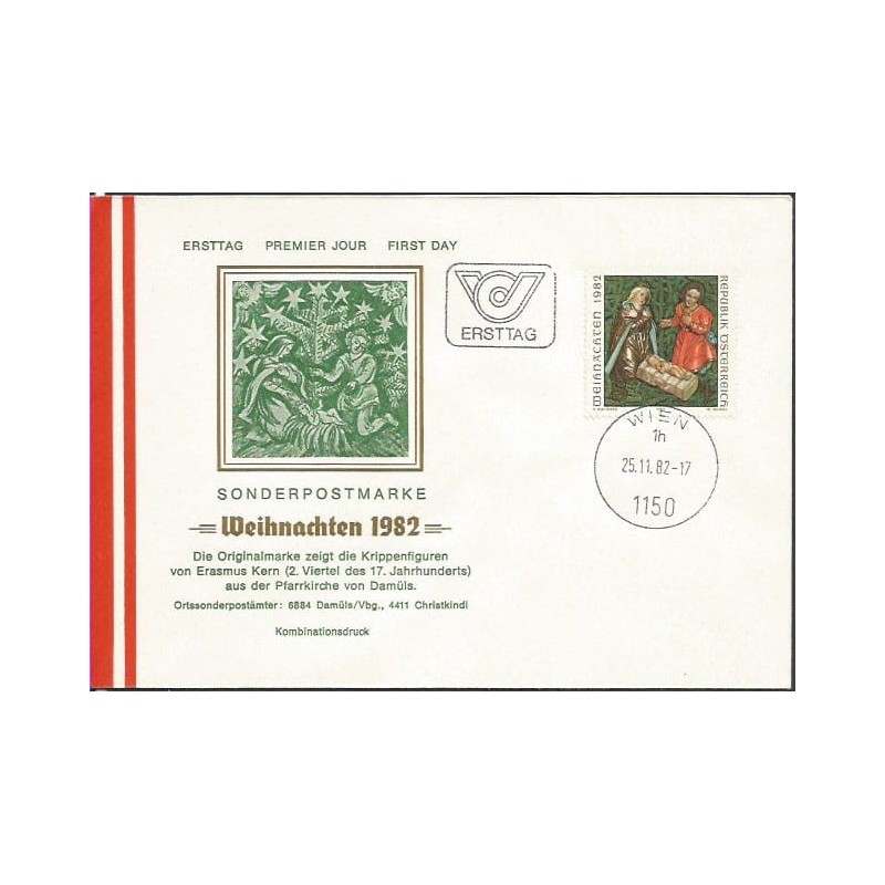 Austria 1982, Boże Narodzenie. FDC