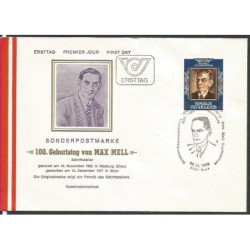 Austria 1982, Max Mell, literatura. FDC