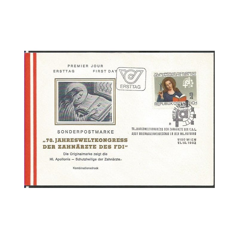Austria 1982, Stomatologia, medycyna. FDC