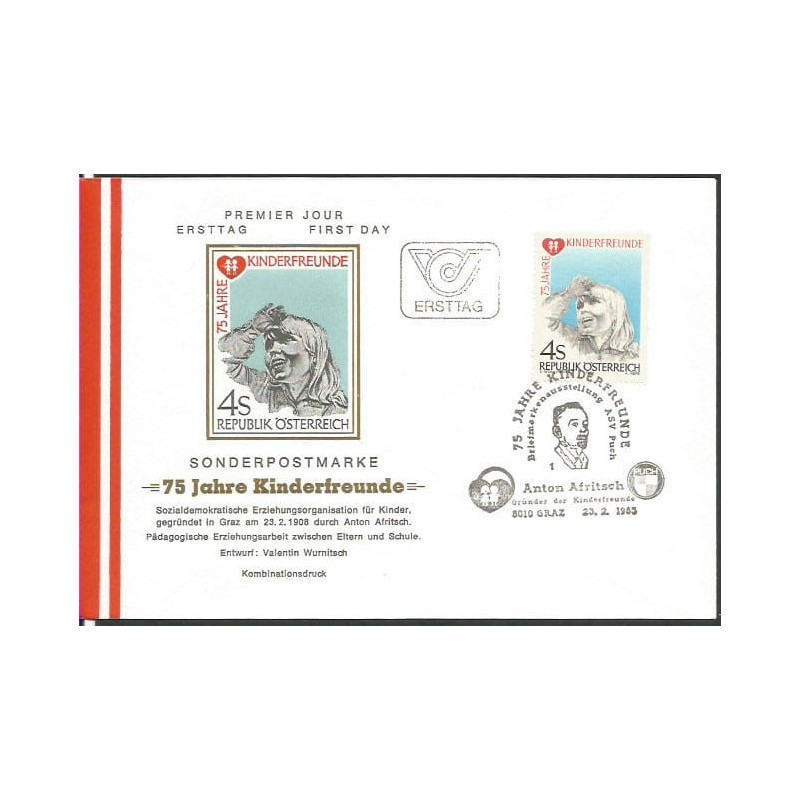 Austria 1983, Dziecko, Anton Afritsch. FDC