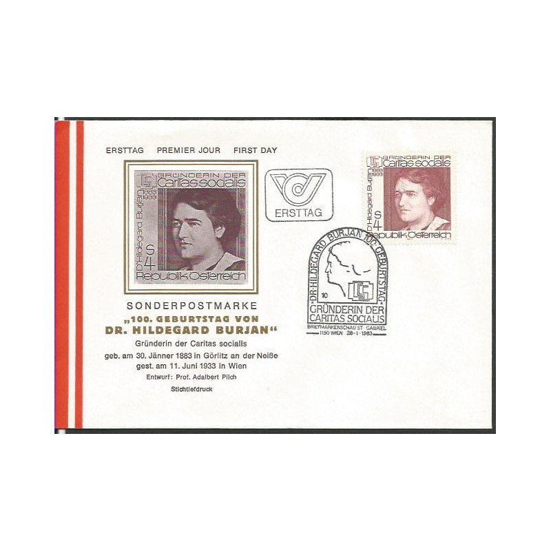 Austria 1983, H. Burjan, błogosławiona. FDC