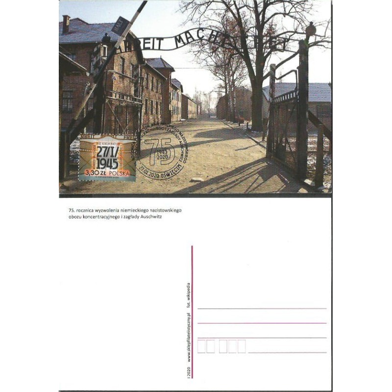 Fi 5033 karta maksimum. Obóz koncentracyjny Auschwitz. Oświęcim 2020